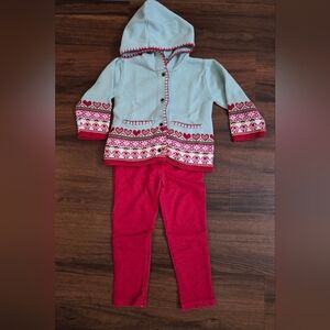 Cute Knit Hoodie and Pants Set